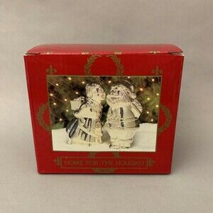 Home for the Holidays Santa Claus Mrs. Claus Silver Plate Salt & Pepper Shakers